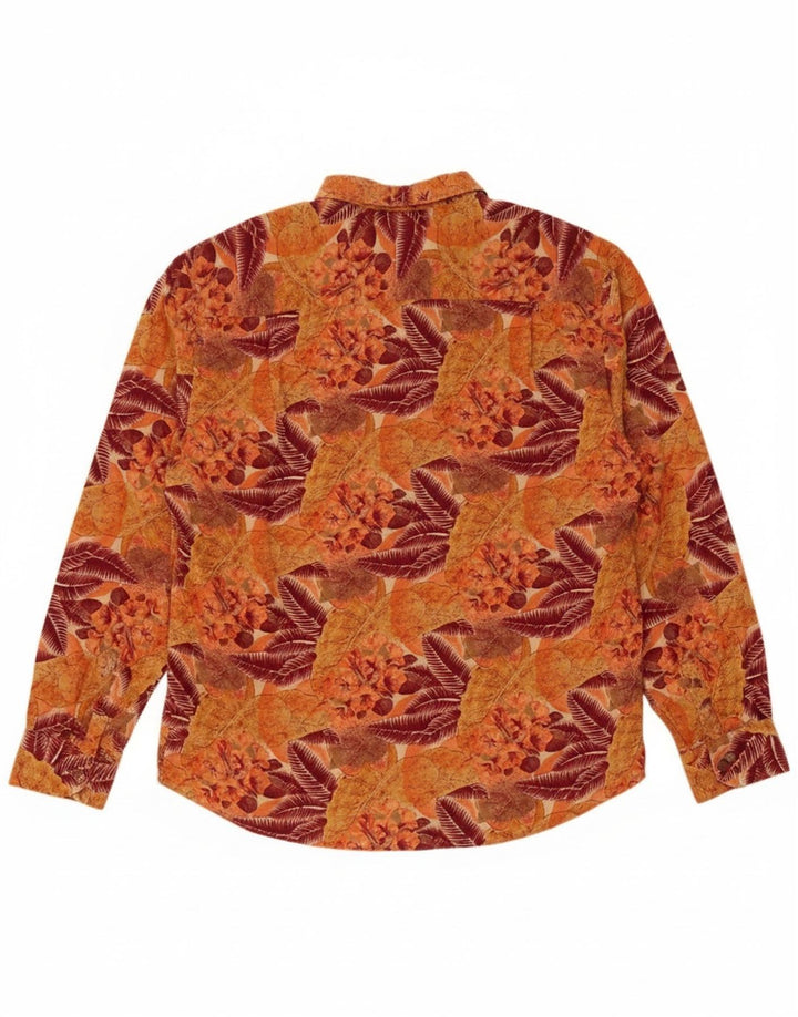 Camisa masculina Hunter grande rayon floral laranja