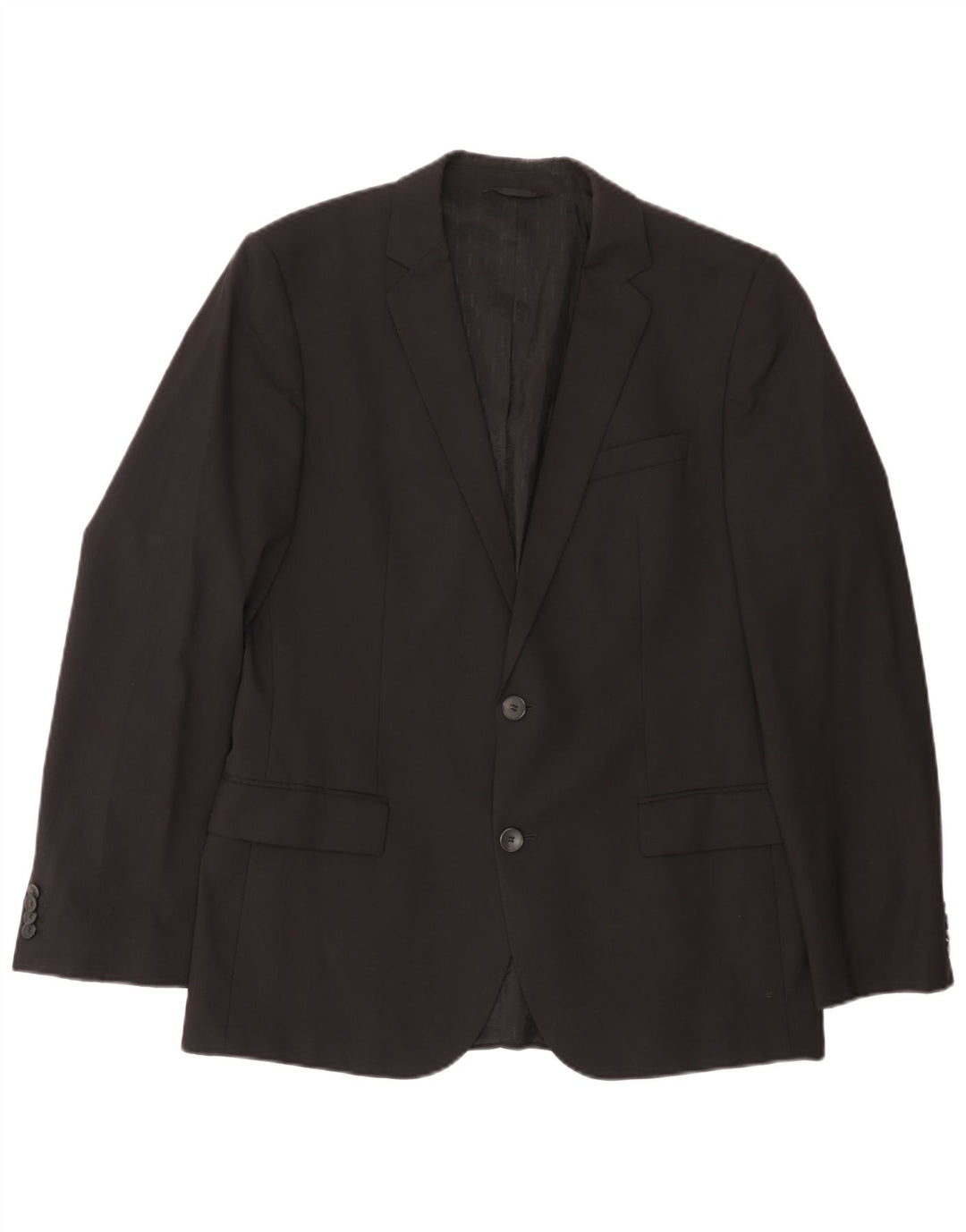 Jaqueta blazer masculina de 2 botões Hugo Boss EU 50 grande lã preta
