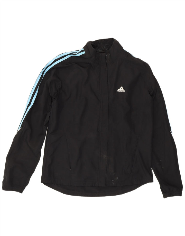 ADIDAS Womens Tracksuit Top Jacket UK 14 Grande Preto