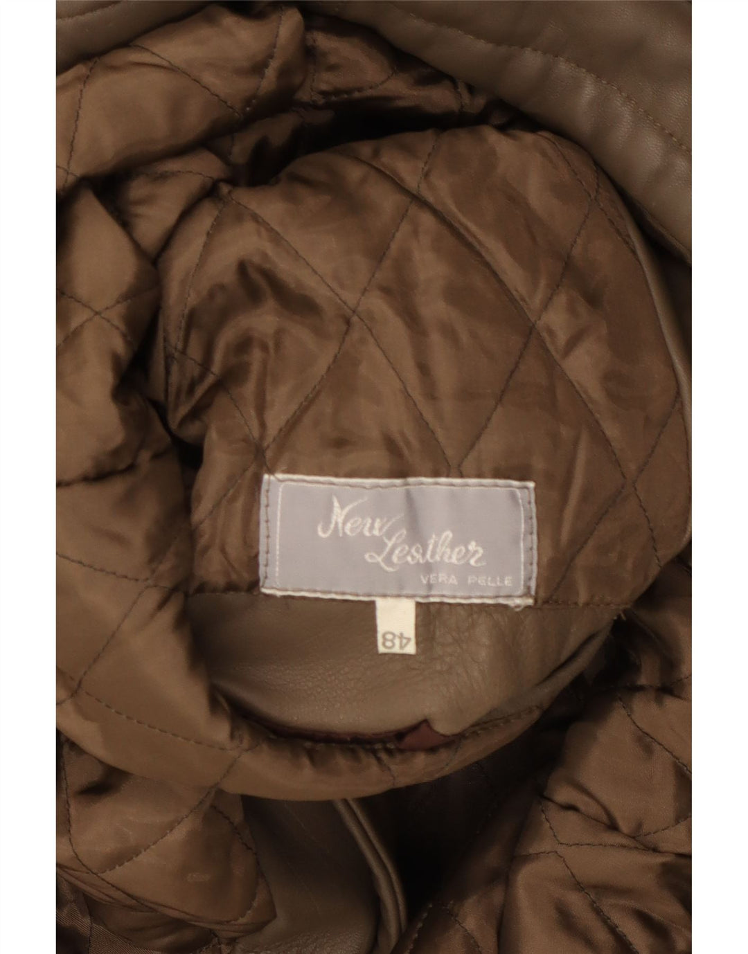 Jaqueta de couro masculina VINTAGE IT 48 couro marrom médio