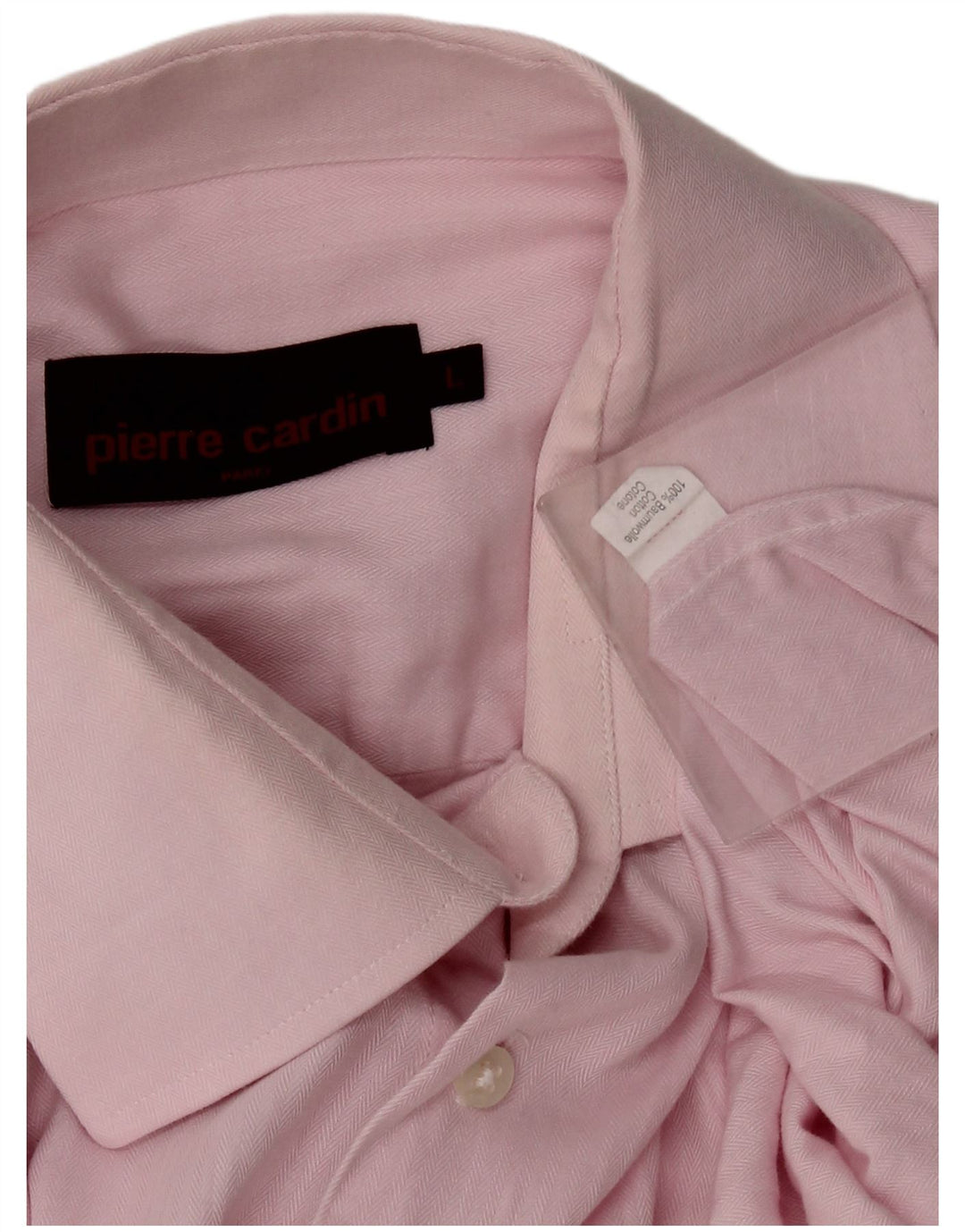 Camisa masculina PIERRE CARDIN grande algodão espinha de peixe rosa
