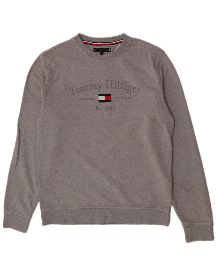 Tommy Hilfiger moletom gráfico masculino Jumper XL cinza algodão
