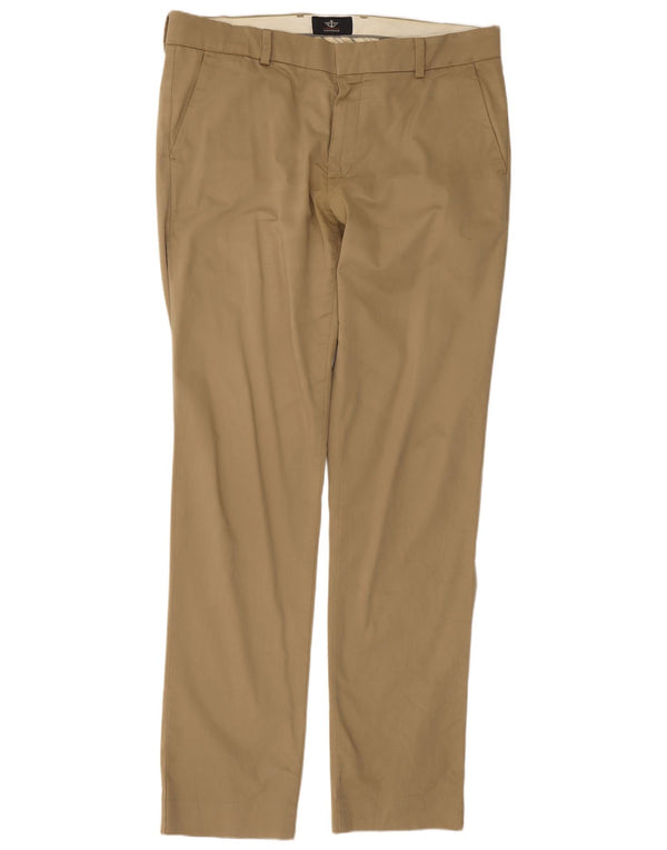 Dockers Mens Straight Chino Calças W34 L34 Algodão Bege