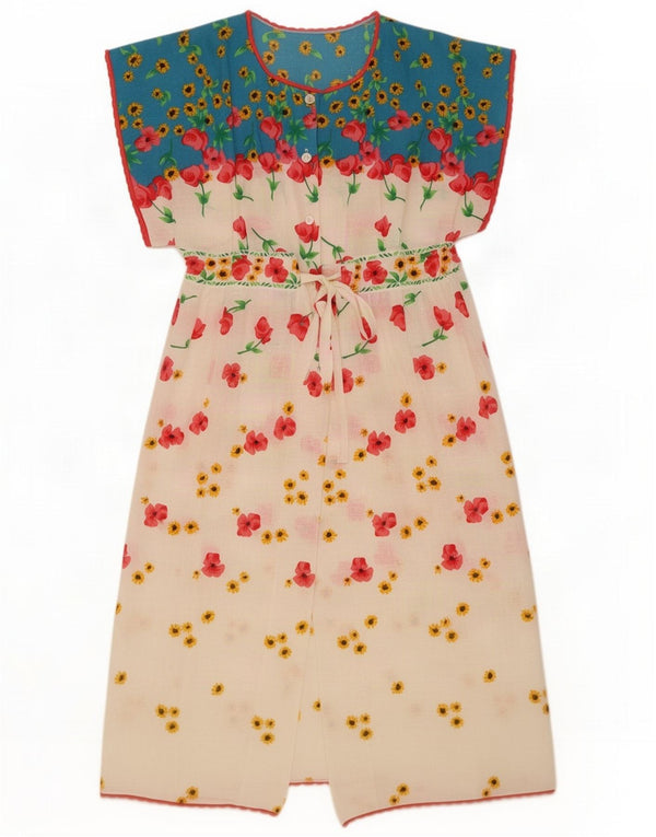 Vintage Womens Wrap Dress UK 14 Medium White Floral