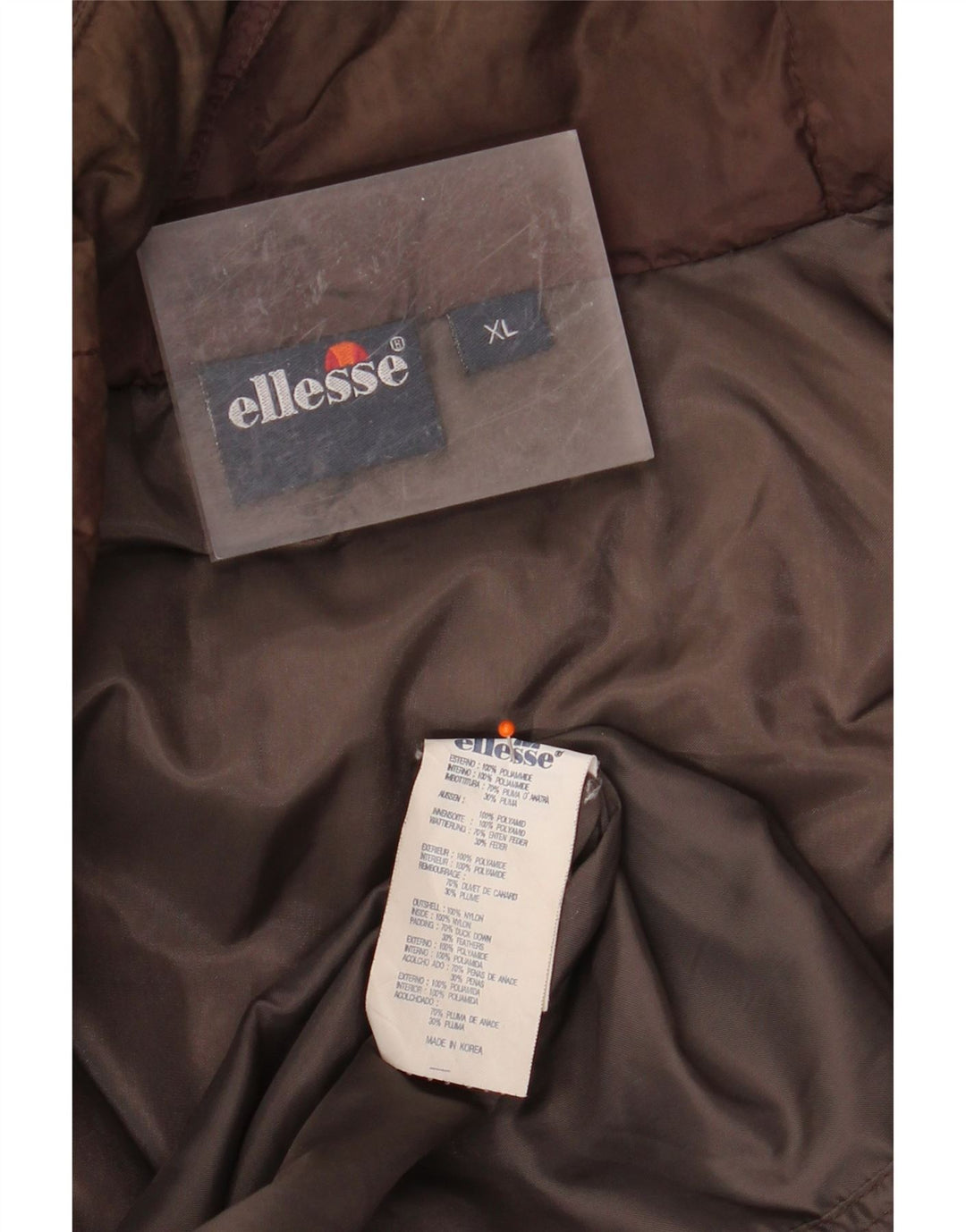 Jaqueta masculina acolchoada ELLESSE UK 42 XL marrom poliamida