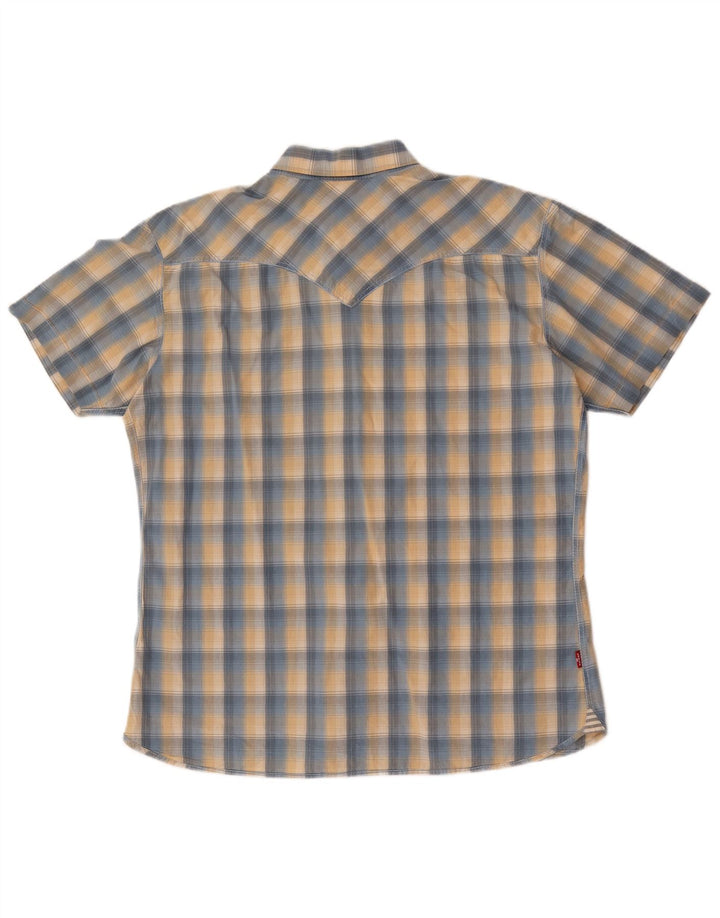 Camisa masculina de manga curta Levi's grande xadrez azul