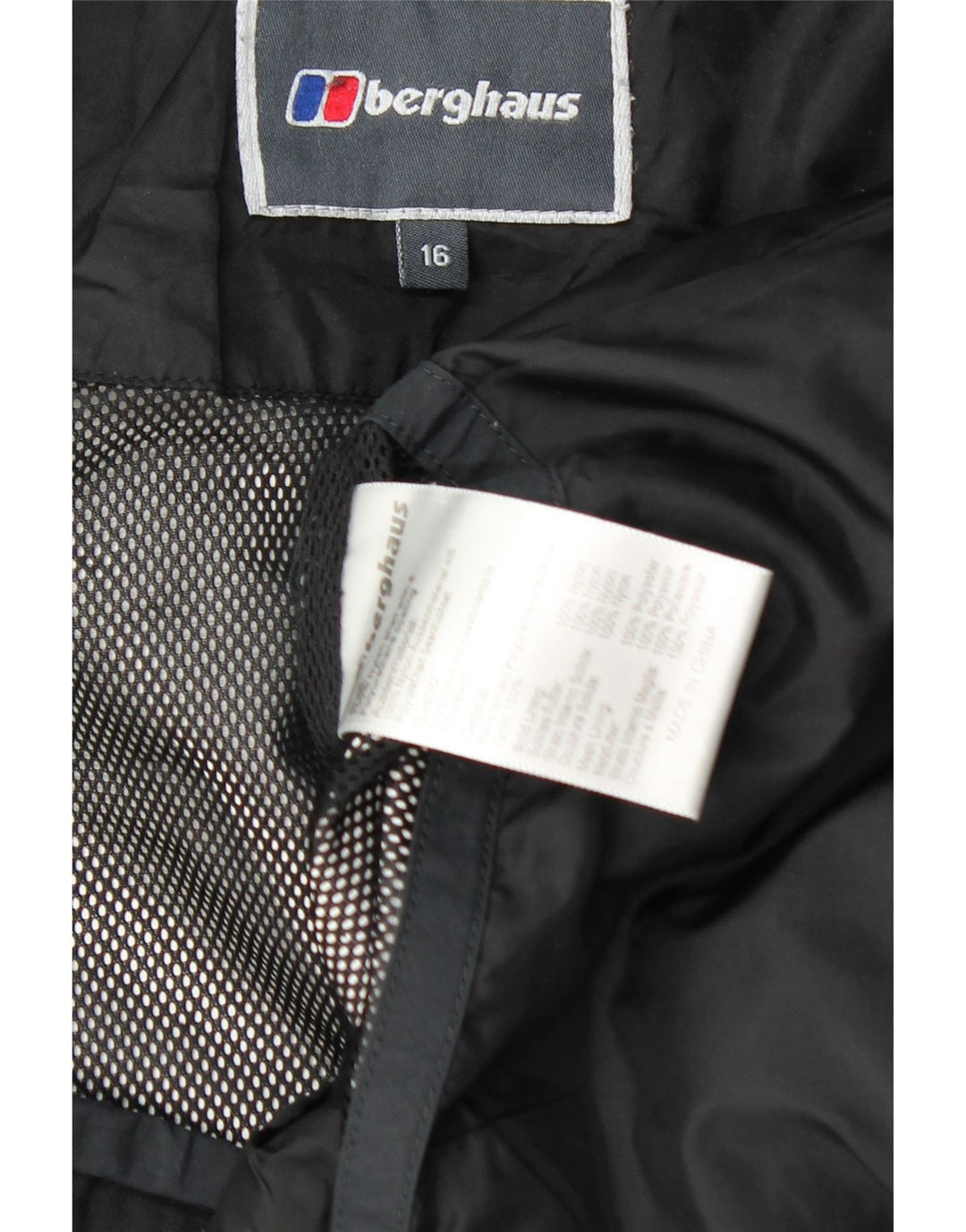 Jaqueta de chuva feminina grande com capuz Berghaus Reino Unido 16 grande nylon preto