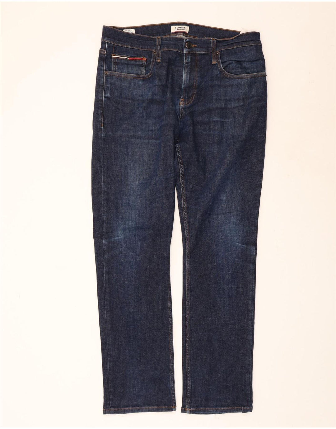 Jeans retos femininos TOMMY HILFIGER W36 L32 azul marinho algodão