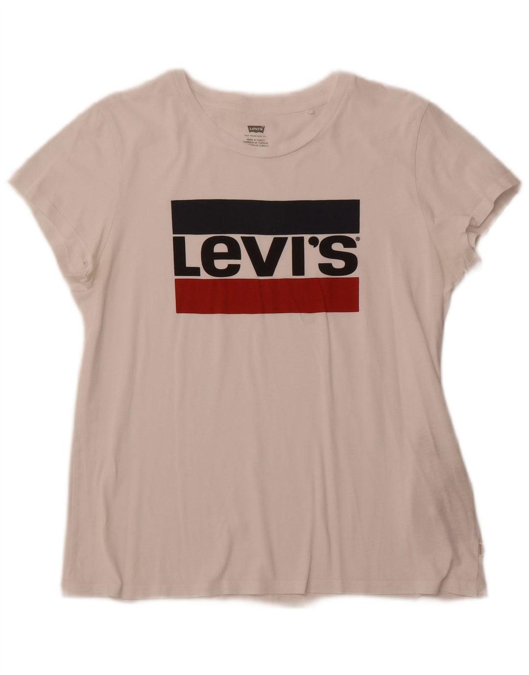 Camiseta feminina gráfica LEVI'S UK 12 algodão branco médio