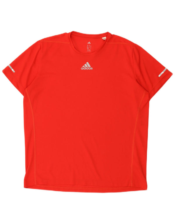 Adidas Mens Climalite Camiseta Top XL Vermelho Poliéster