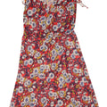 C&A Vestido feminino sem mangas evasê EU 46 XL poliéster floral vermelho