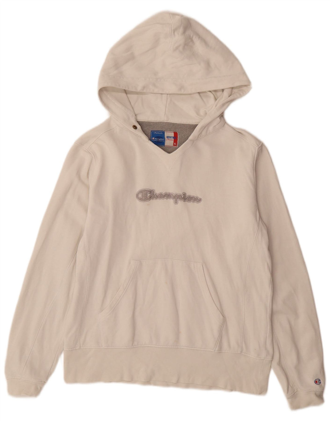 CHAMPION Suéter com capuz gráfico feminino Heritage Classics UK 18 XL branco