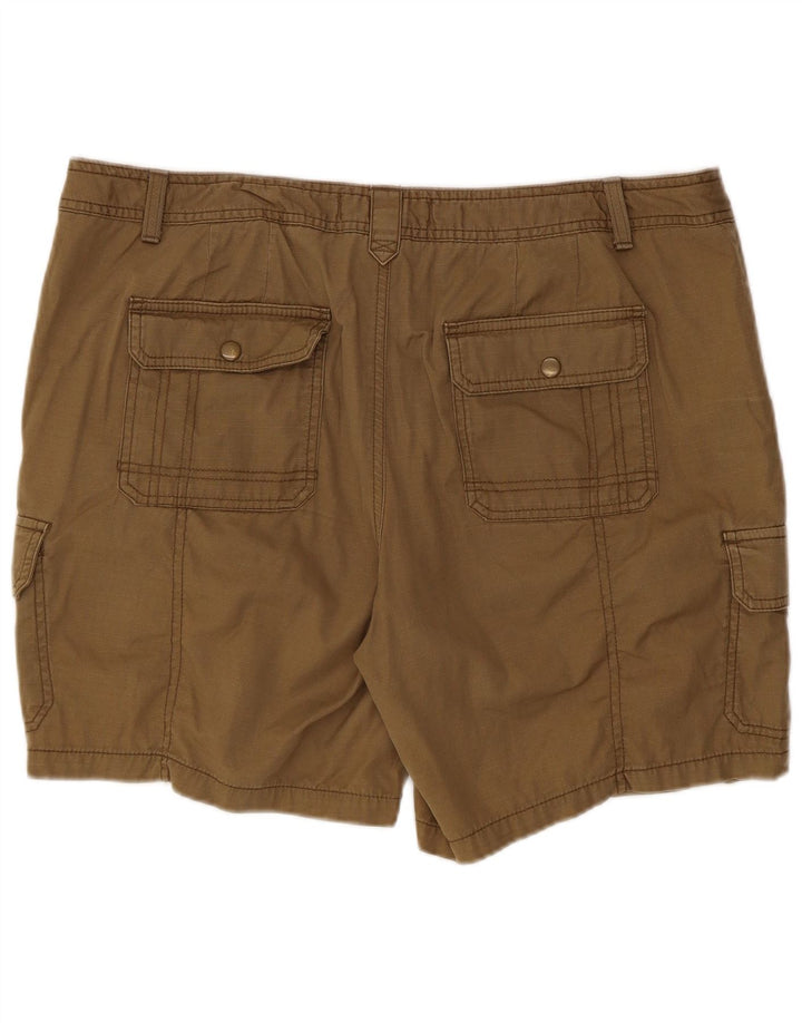 Shorts cargo feminino Eddie Bauer US 16 2XL W40 algodão cáqui