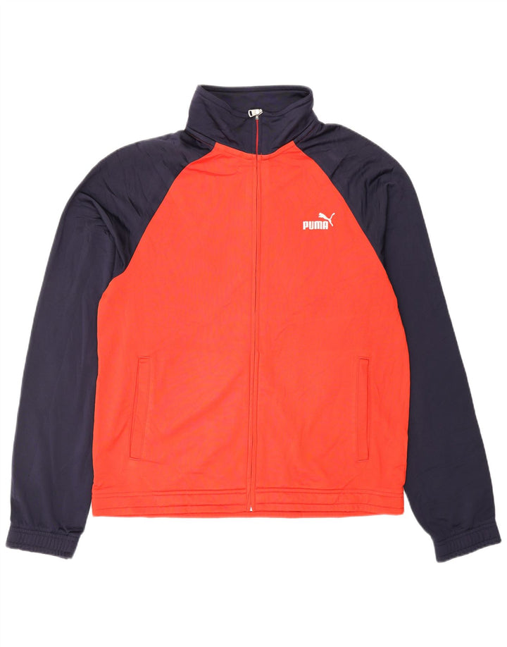 PUMA Mens Tracksuit Top Jacket Médio Laranja Colorblock