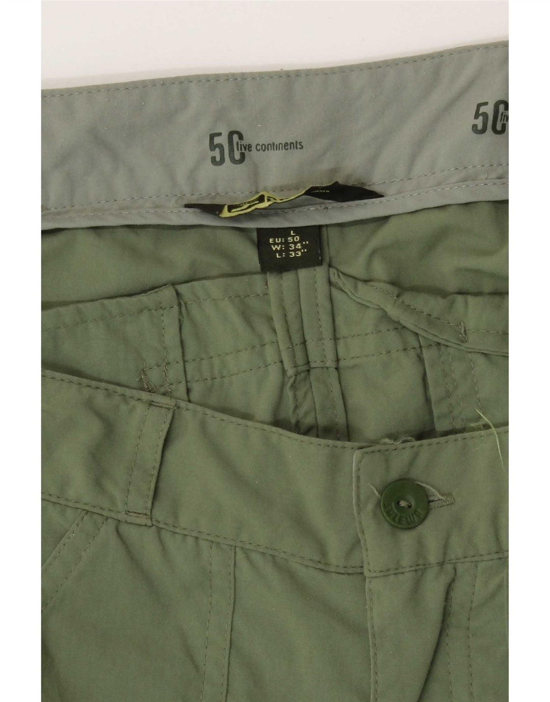 Shorts cargo masculino vintage grande W34 verde