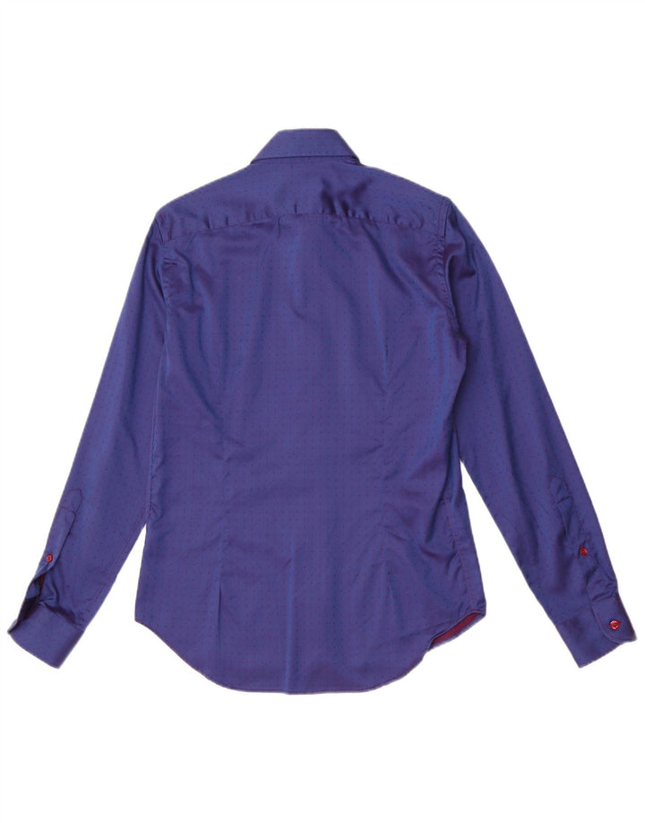 Camisa masculina Naracamicie XS algodão manchado azul