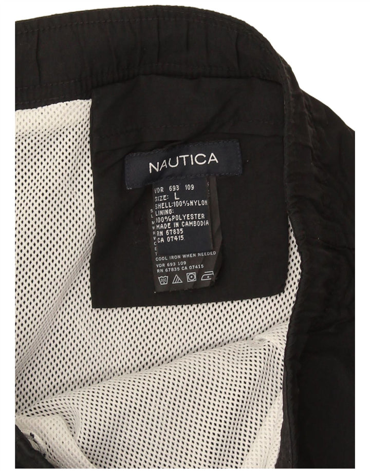 Nautica Mens Natação Shorts Grande Nylon Preto