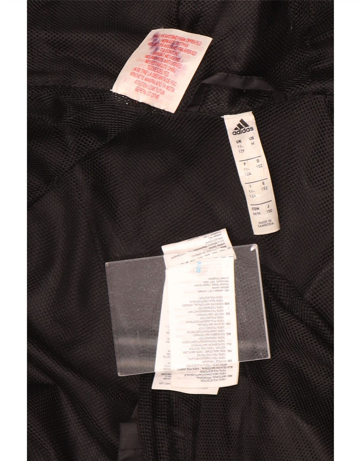 Jaqueta de chuva com capuz para meninos Adidas 11-12 anos preto nylon