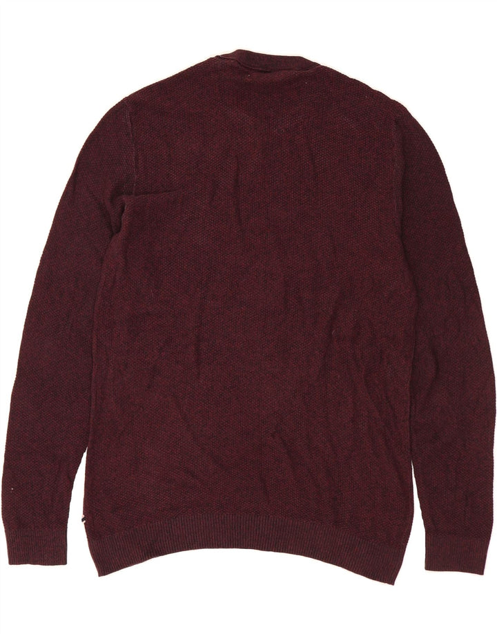 JACK & JONES Mens Crew Neck Jumper Sweater XL Burgundy Cotton Vintage Jack & Jones and Second-Hand Jack & Jones from Messina Hembry 