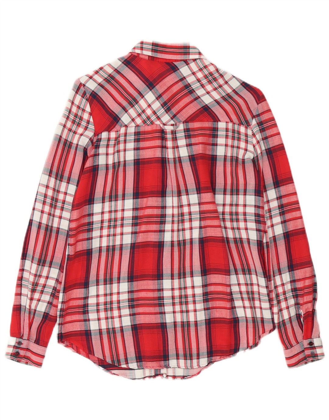 Camisa feminina de flanela ZARA UK 6 XS algodão xadrez vermelho