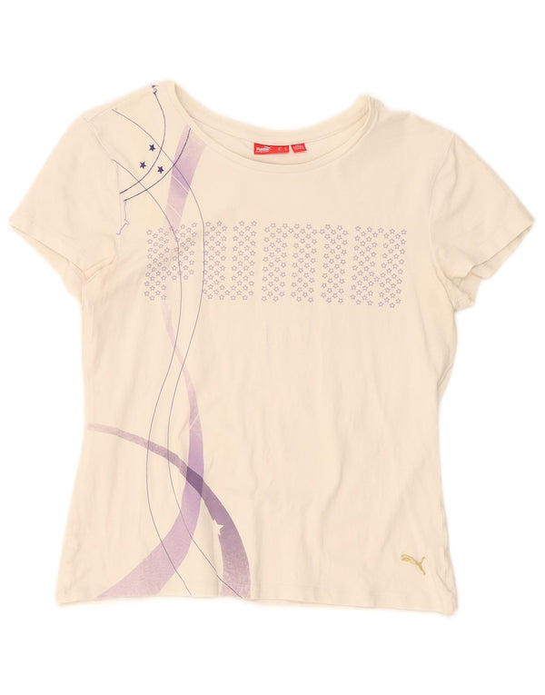 Puma Camiseta Feminina Graphic Top UK 16 Grande Branco