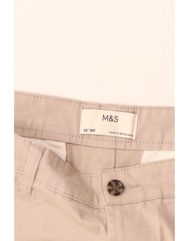 Shorts chino masculino MARKS & SPENCER W36 grande algodão bege