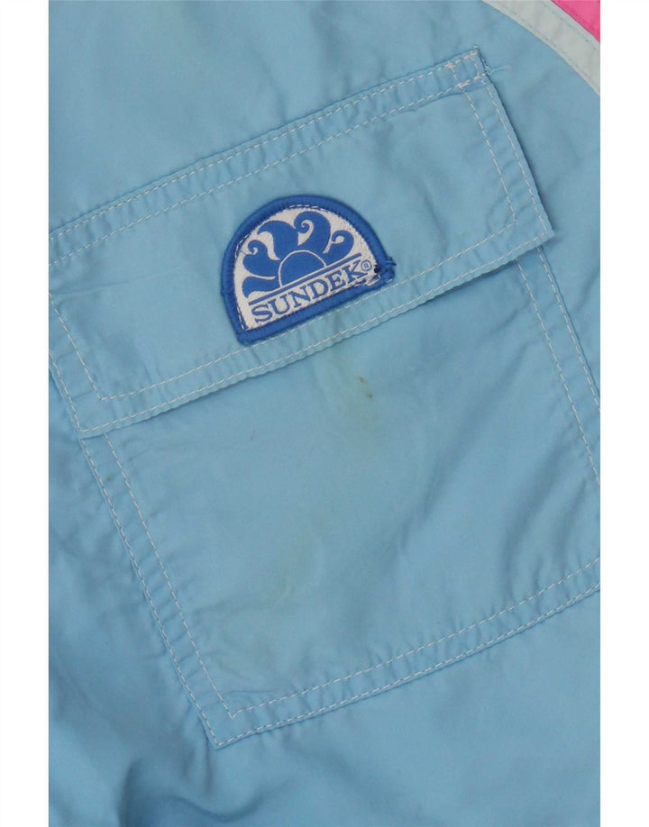 Shorts de natação masculino Sundek médio azul listrado nylon