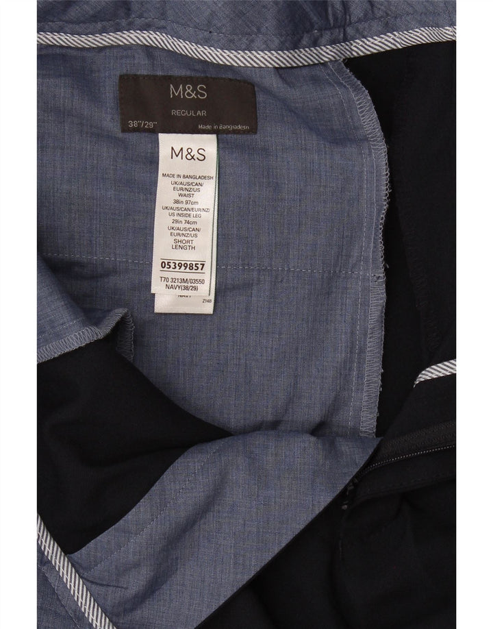 Calça chino masculina Marks & Spencer reta regular W38 L29 azul marinho