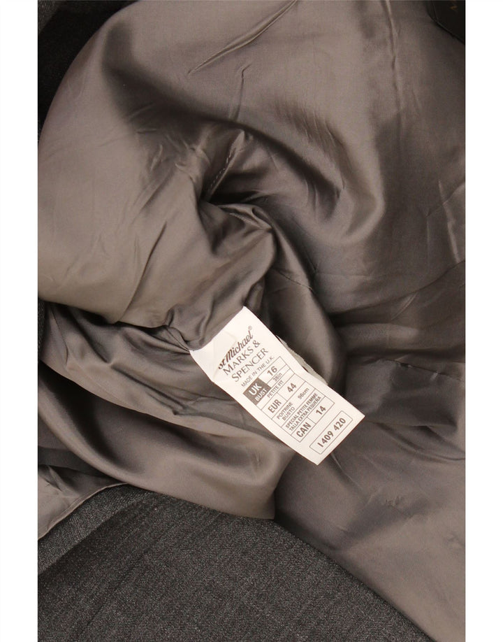 Jaqueta blazer feminina de 2 botões Marks & Spencer Reino Unido 16 grande lã cinza