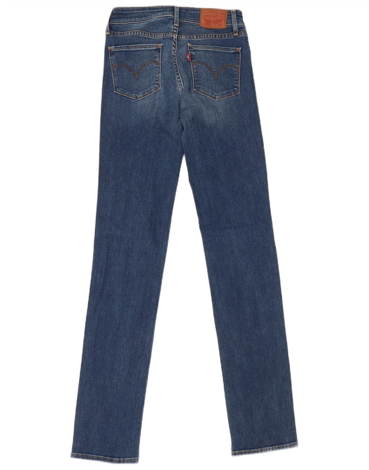 Calça jeans feminina Levi's 714 Straight W25 L34 azul algodão