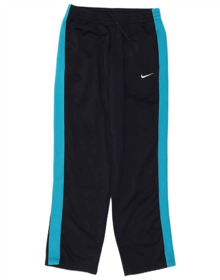 Calça de treino feminina Nike UK 10 pequena preta colorblock poliéster