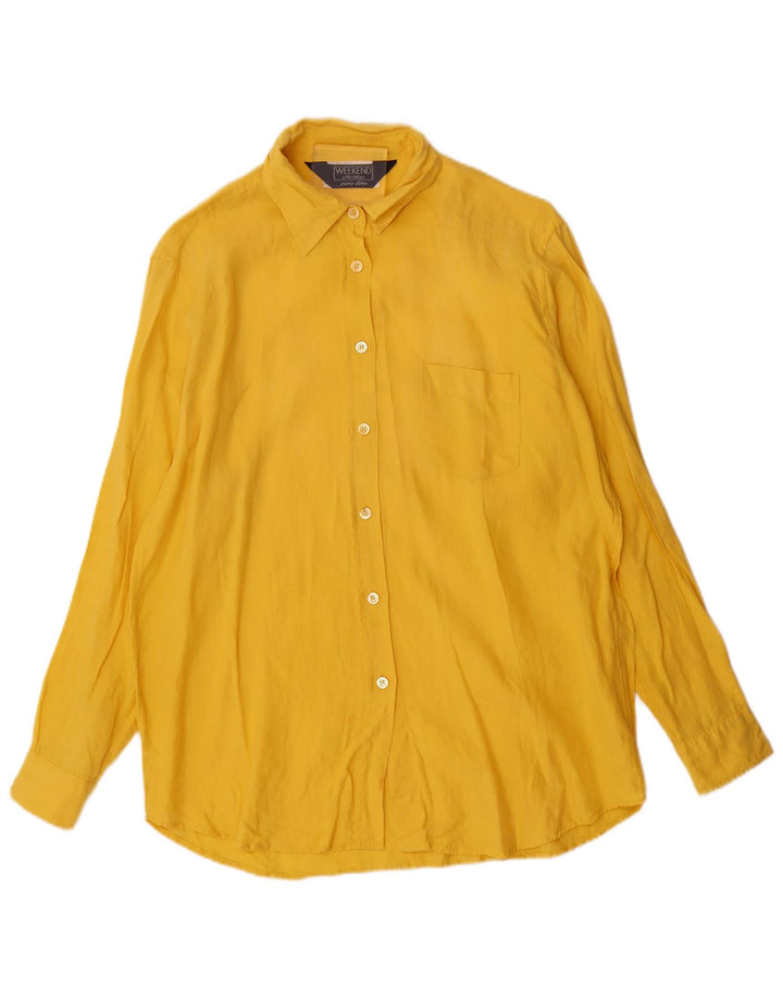 Camisa Max Mara Mulher UK 18 XL Linho Amarelo