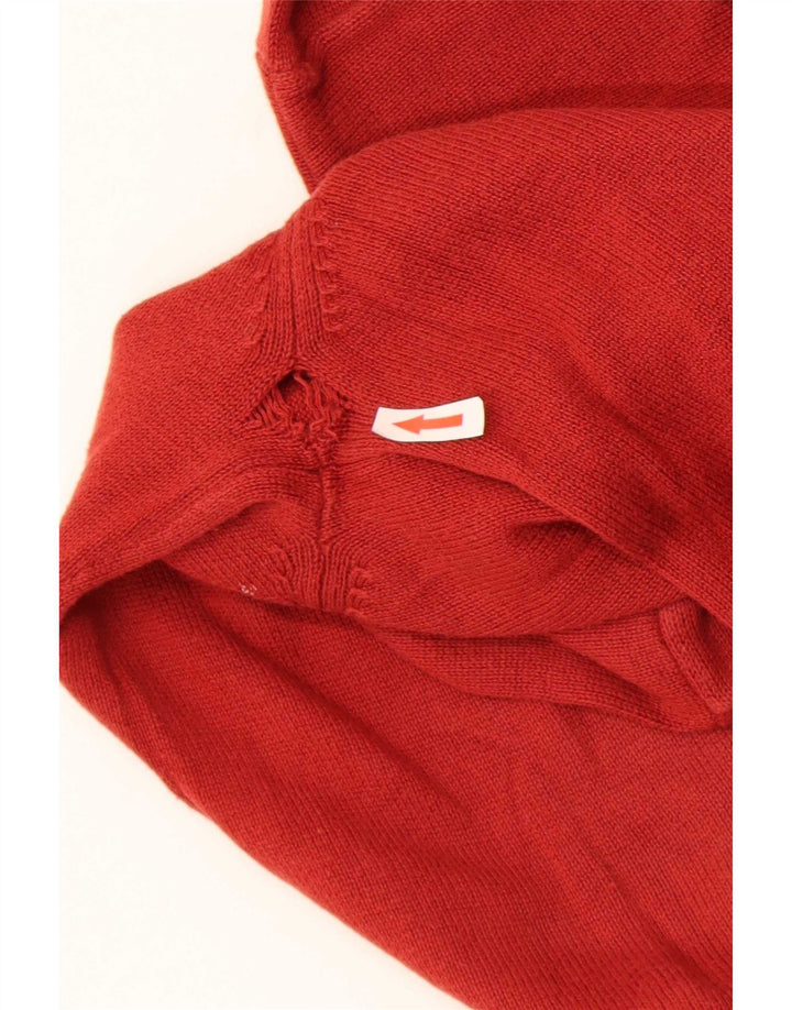 Suéter masculino Marks & Spencer com decote em V, pequeno, laranja, algodão
