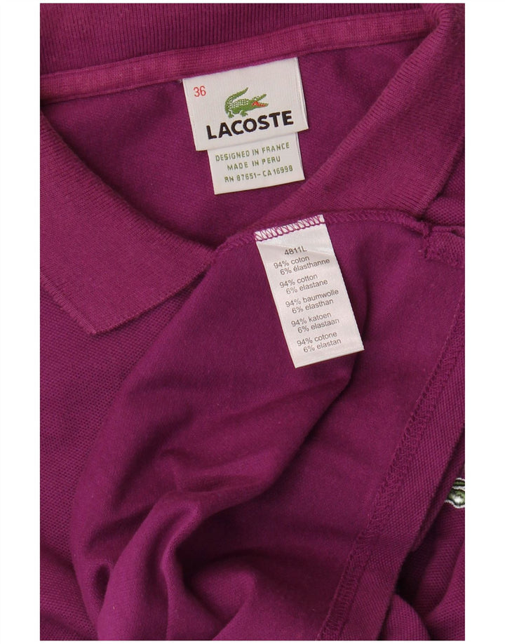 Camisa polo feminina LACOSTE tamanho 36 pequeno algodão roxo