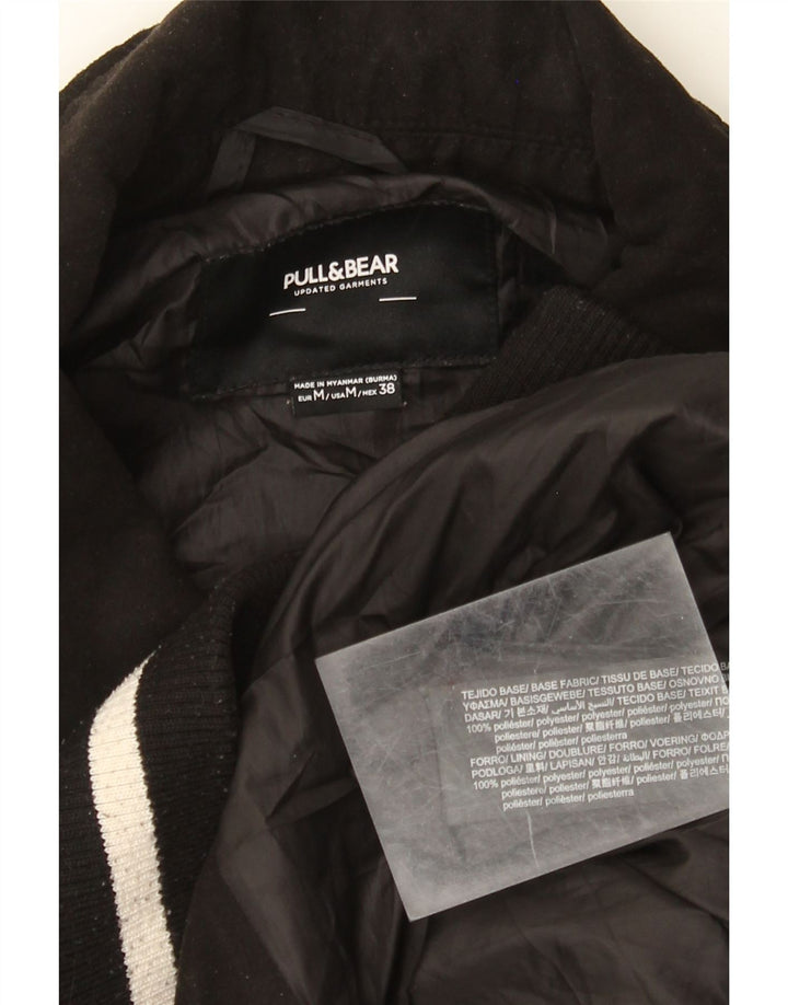 Jaqueta masculina Pull & Bear Paris Varsity Reino Unido 38 bloco colorido preto médio