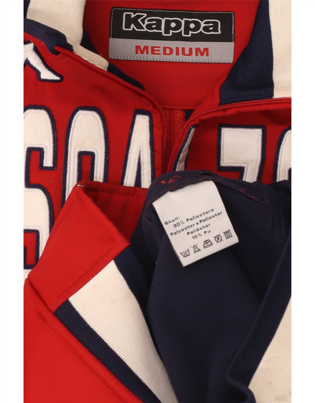 Kappa Mens Graphic Tracksuit Top Jacket Médio Vermelho Colorblock Poliéster