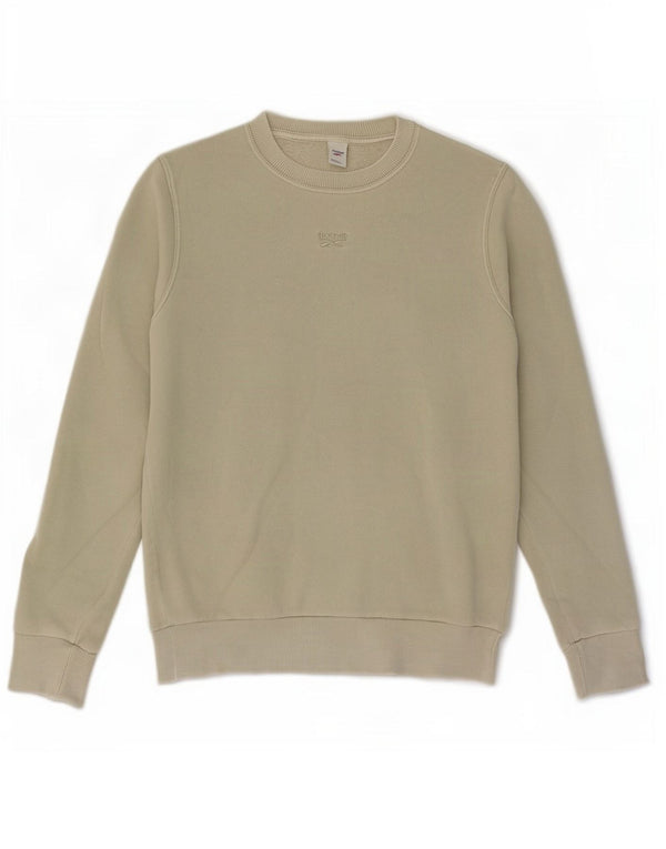 Reebok Womens Oversized Sweatshirt Jumper UK 4/6 XS Verde Algodão