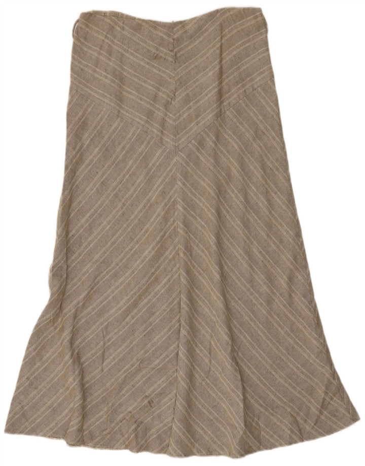 Saia maxi feminina Marks & Spencer Reino Unido 14 grande W32 algodão espinha de peixe cinza