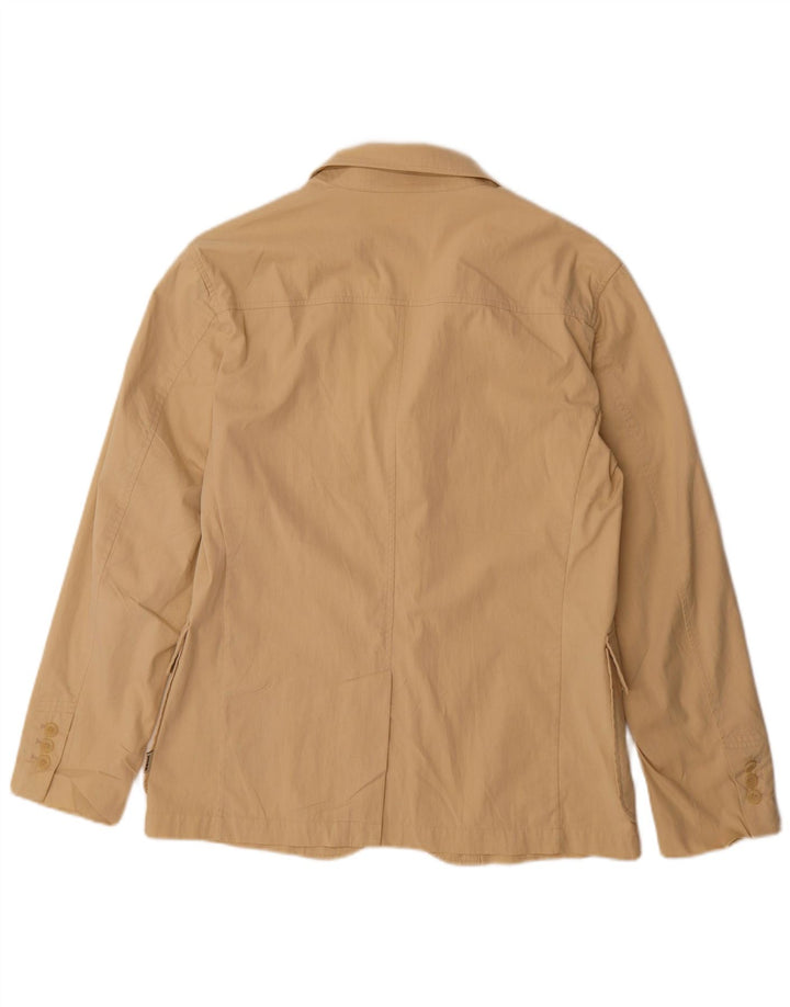Jaqueta blazer masculina Geox Respira com 3 botões Reino Unido 40 algodão bege grande