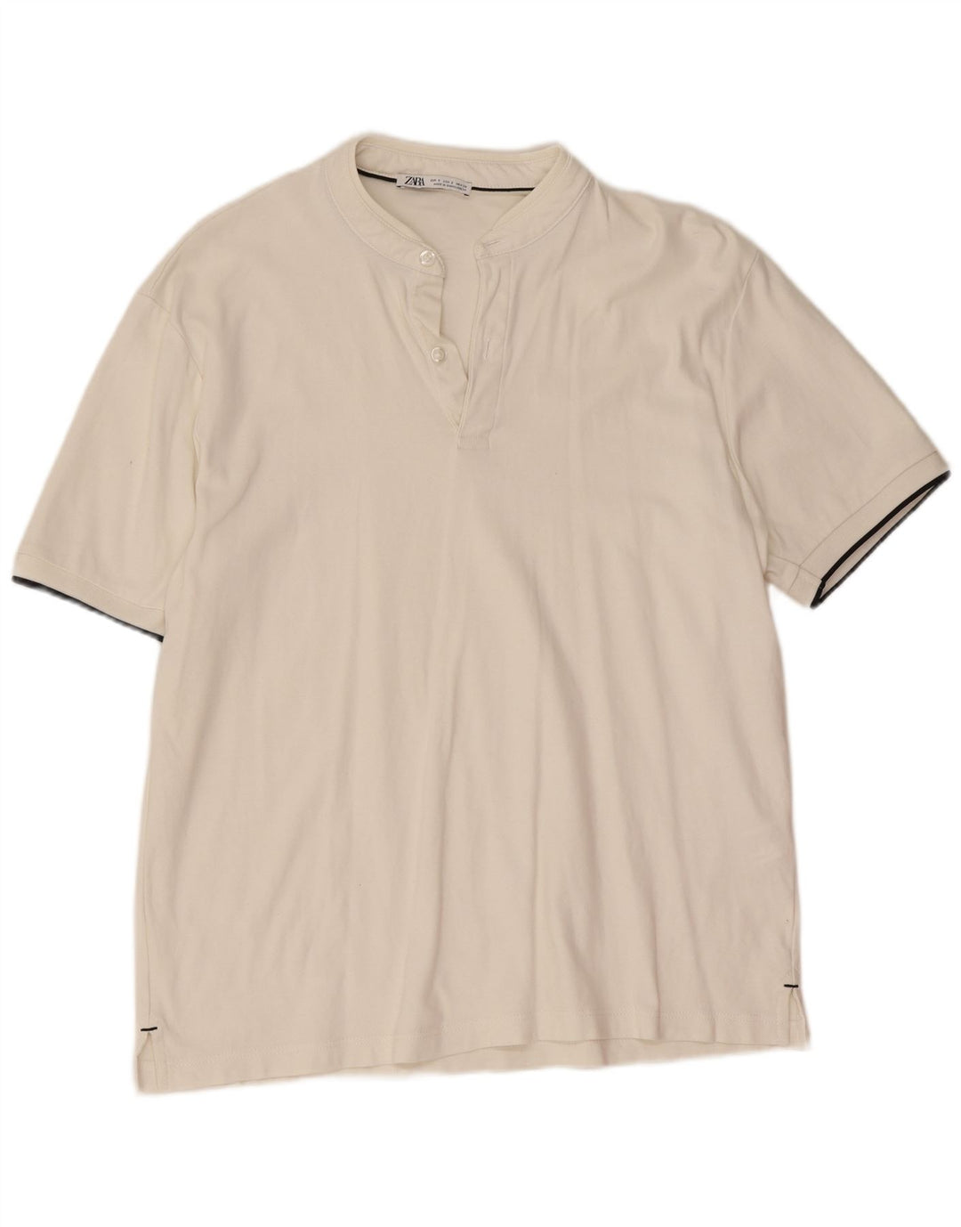 Camisa polo masculina Zara pequena algodão branco