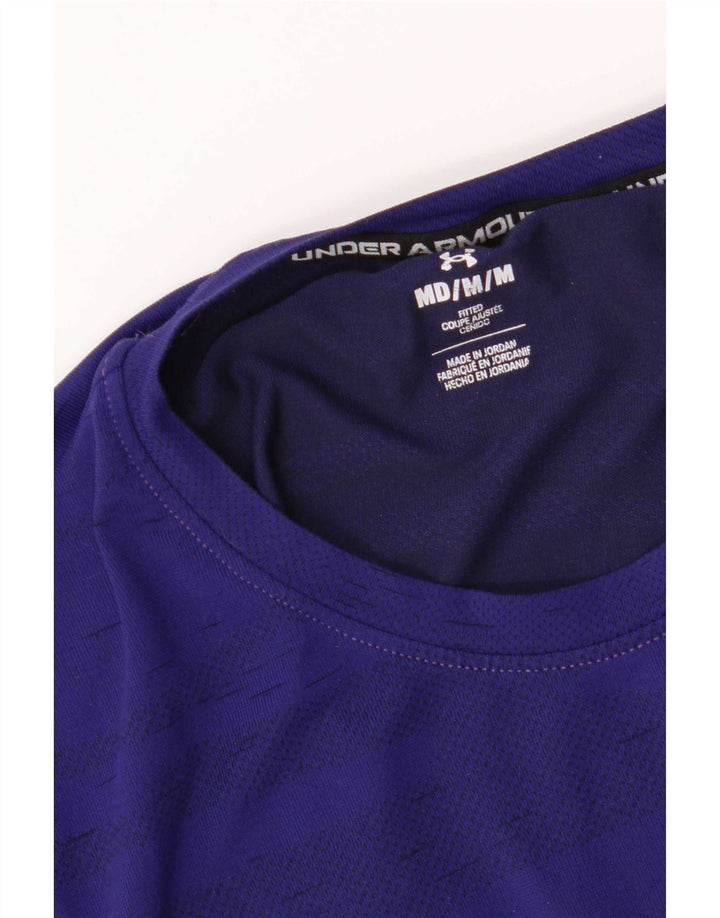 Camiseta masculina Under Armour Top médio listrado azul marinho