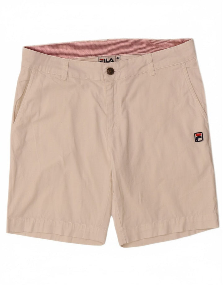 FILA Shorts Chino Feminino EU 40 Médio W30 Algodão Branco