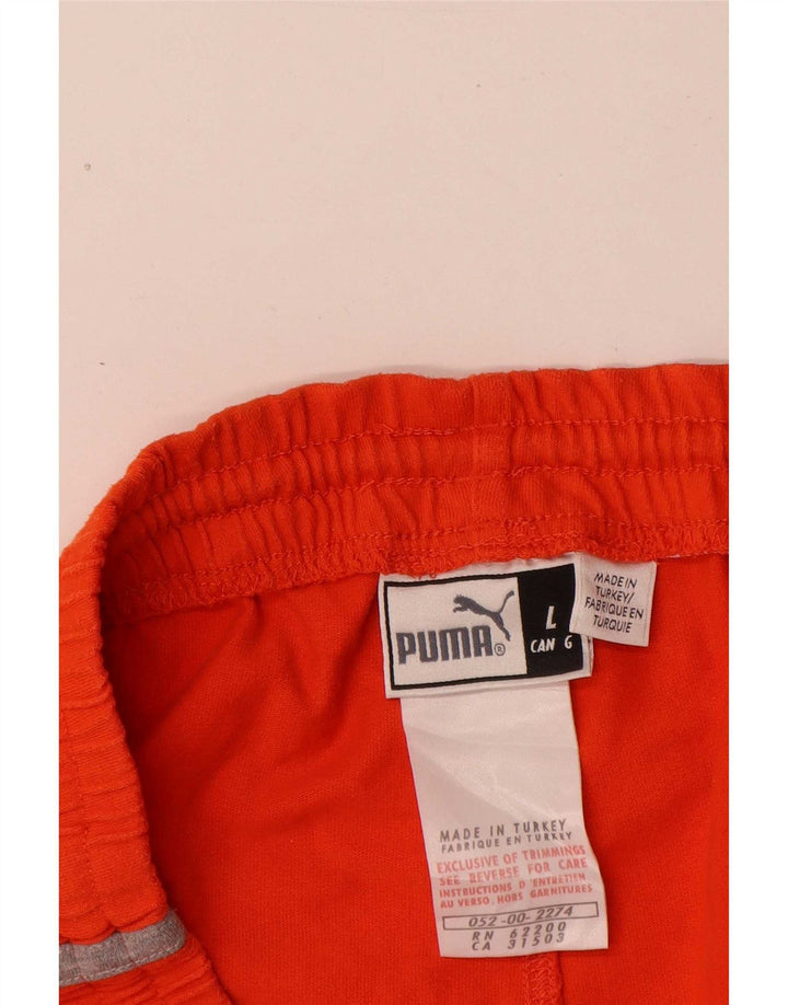 Shorts esportivos masculinos Puma grande laranja colorblock algodão