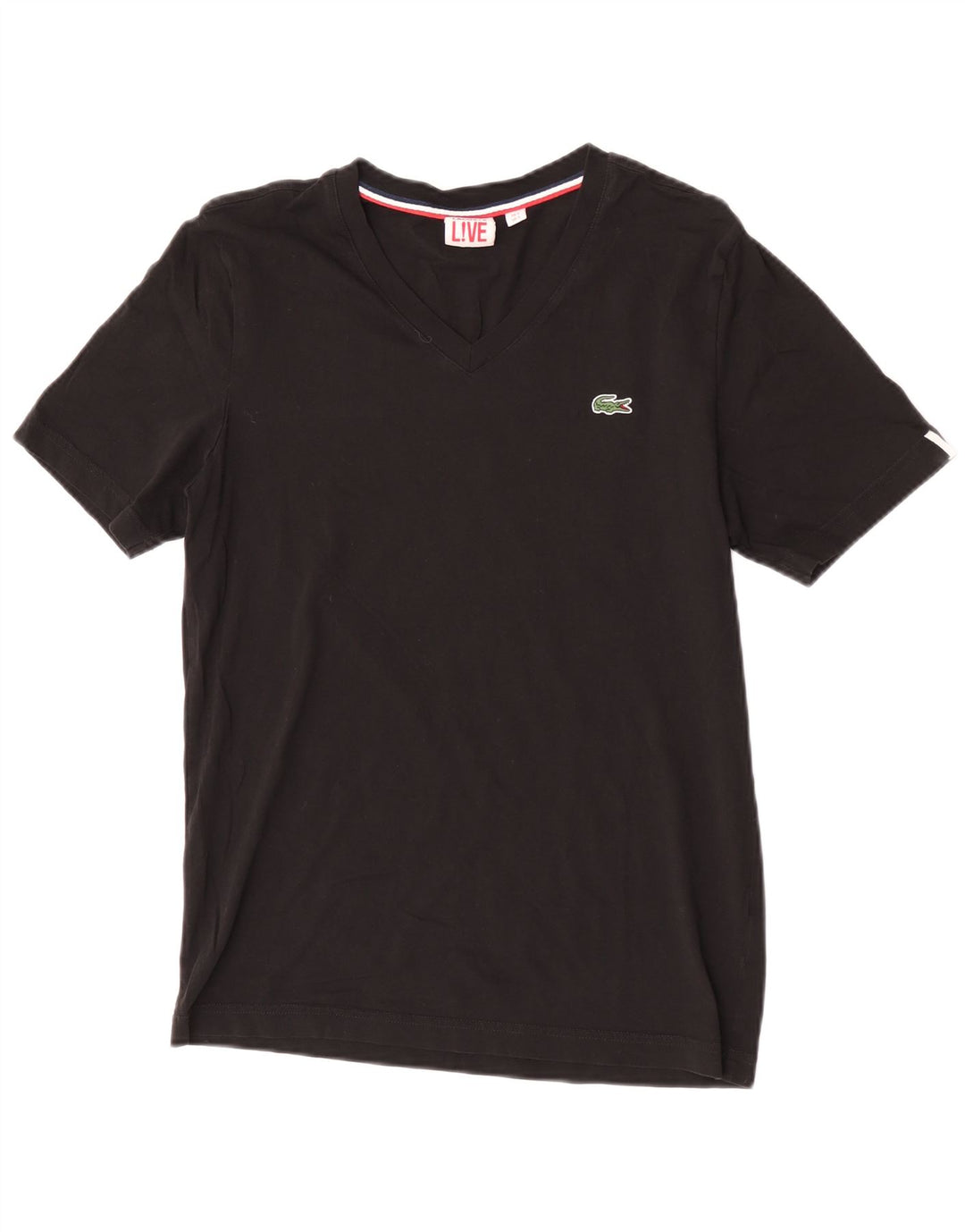 Camiseta masculina Lacoste tamanho superior 3 pequeno algodão preto