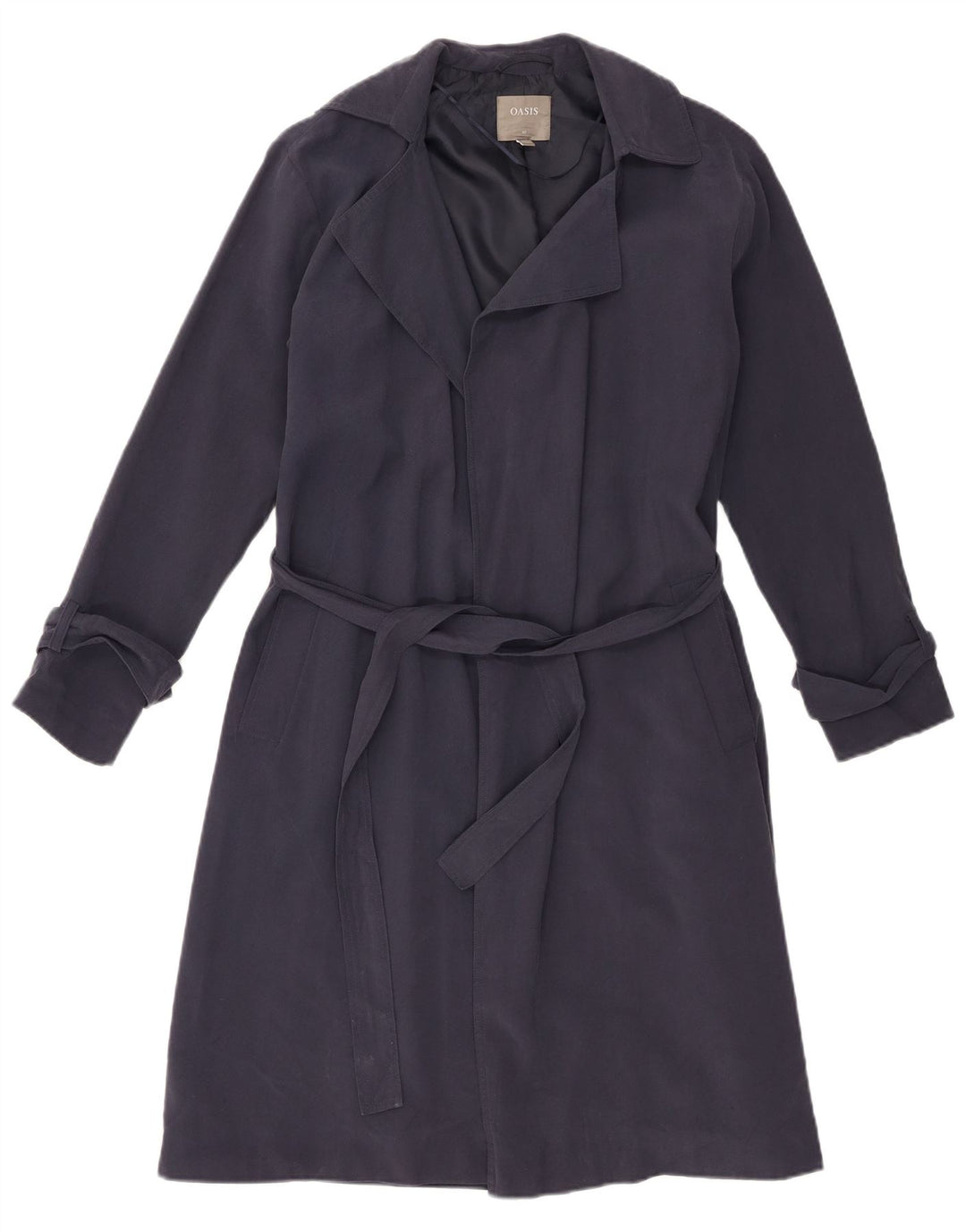 Trench Coat feminino Oasis UK 6 XS azul marinho viscose