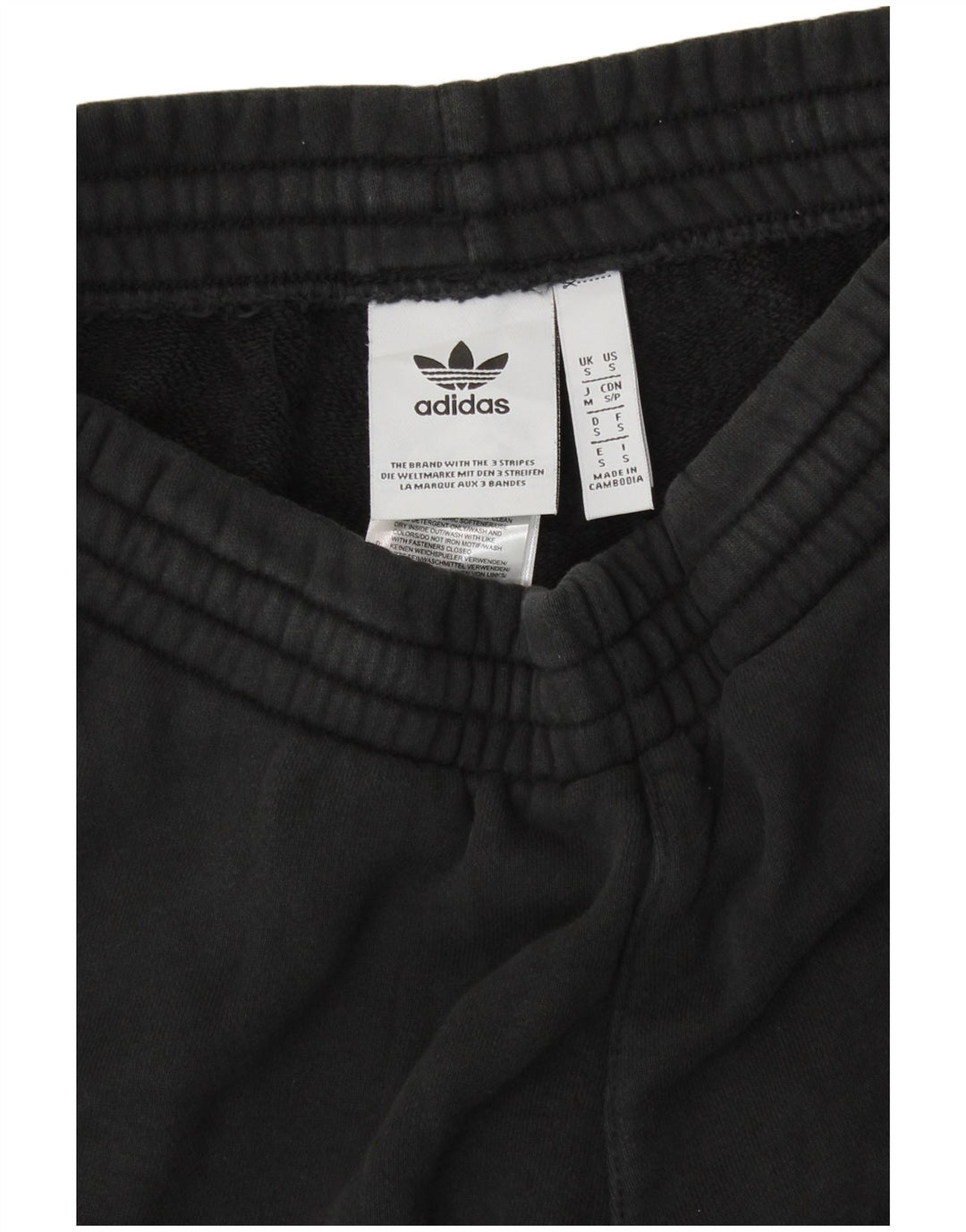 ADIDAS Womens Graphic Tracksuit Calças Joggers UK 8 Pequeno Algodão Preto