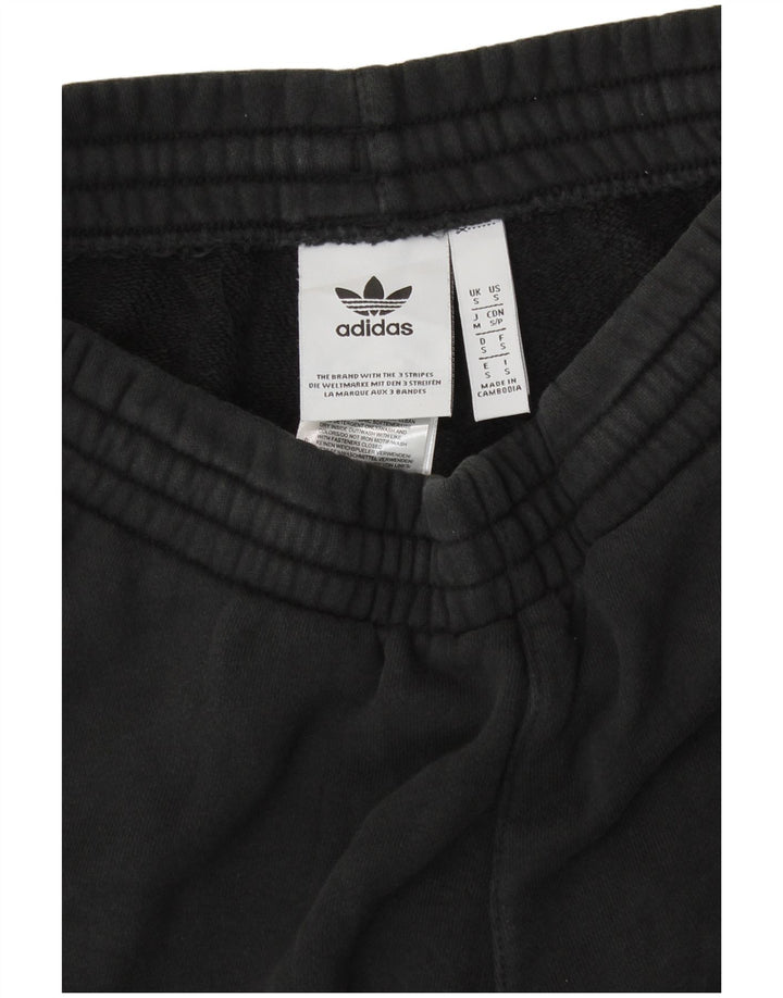 ADIDAS Womens Graphic Tracksuit Calças Joggers UK 8 Pequeno Algodão Preto