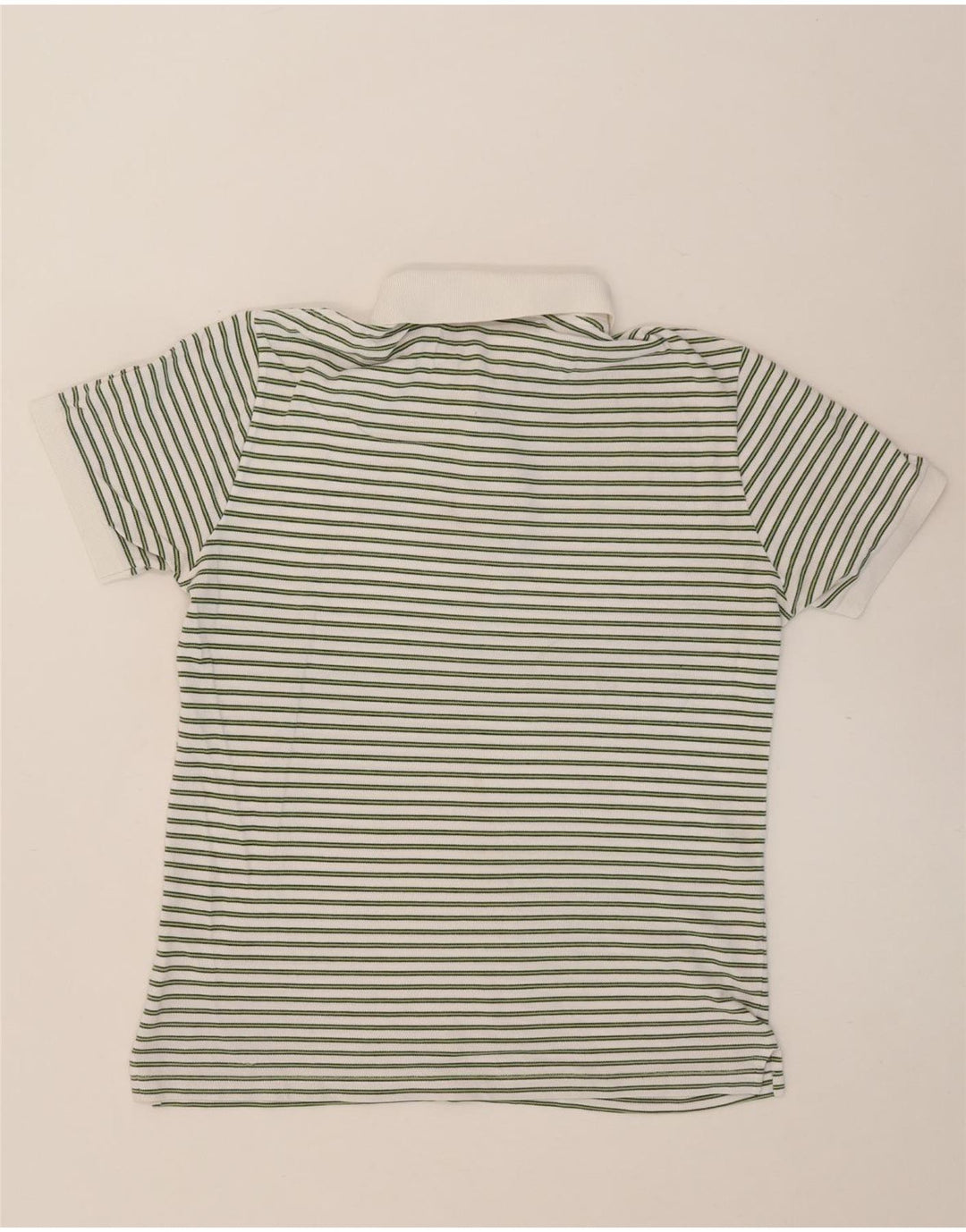 Camisa pólo masculina FRED PERRY pequena listrada branca de algodão