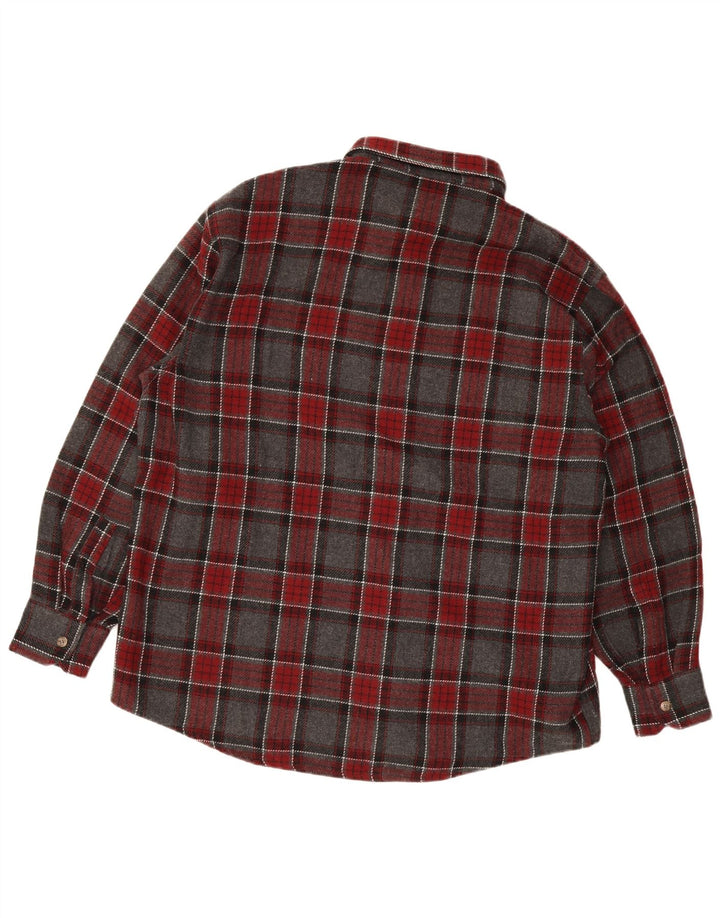 Camisa de flanela masculina do projeto europeu 2XL cinza xadrez acrílico