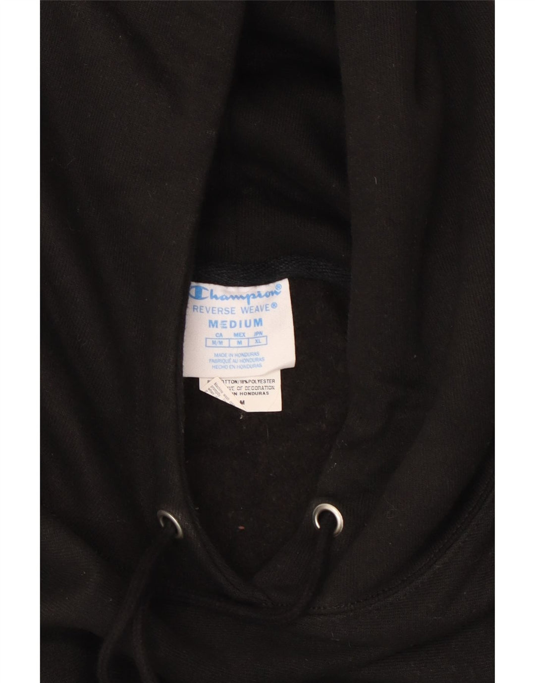 Jumper com capuz feminino Champion UK 14 médio algodão preto